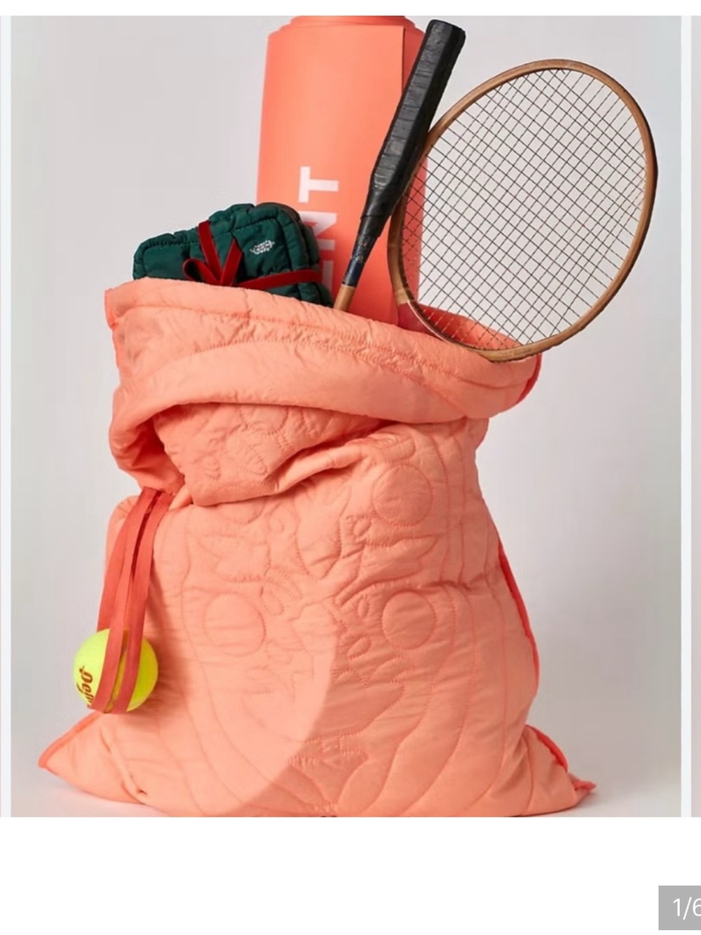 FP Movement Quilted Coral Orange Storage Gift Sack - Soft Coral NWOT
